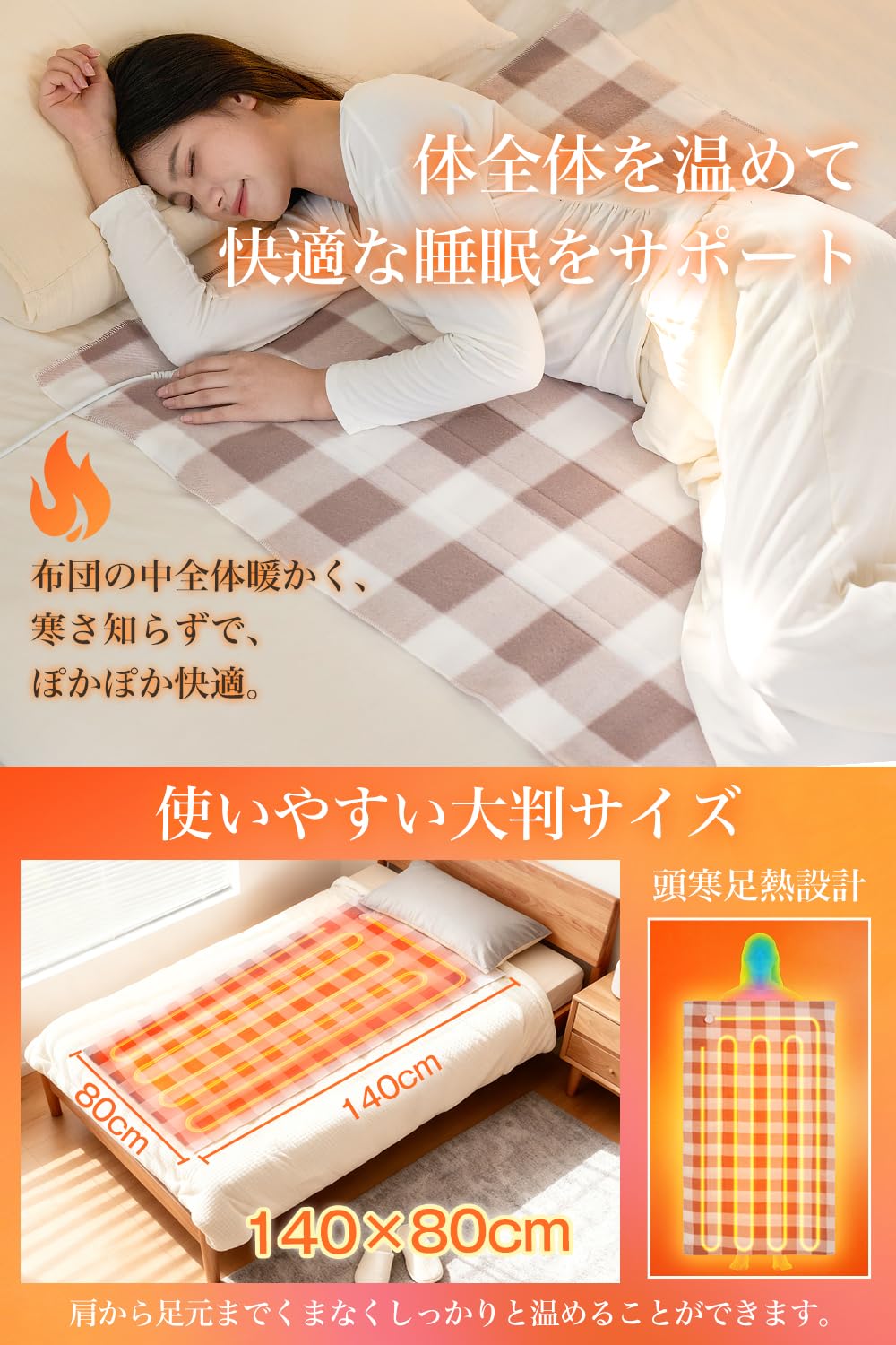 Amazon.co.jp : 電気毛布 掛け敷き兼用 【2025新登場・AI加熱保護機能